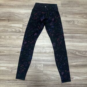 Lululemon Athletica Black Floral Leggings